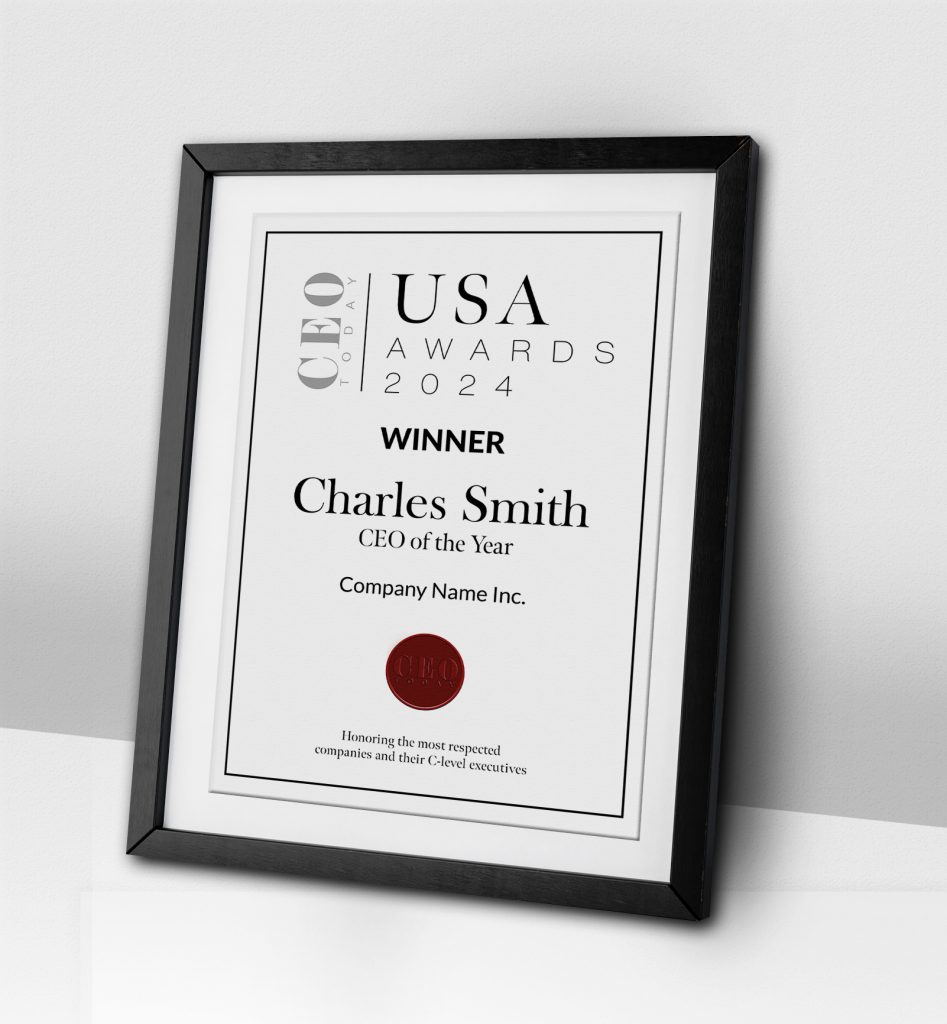 Certificate - CEO Today USA Awards 2024